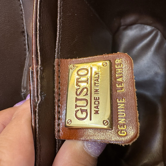 Vintage Gusto Made In Italy Croc Embossed Leather Crossbody Bag 1970s/80s Purse - Picture 9 of 9